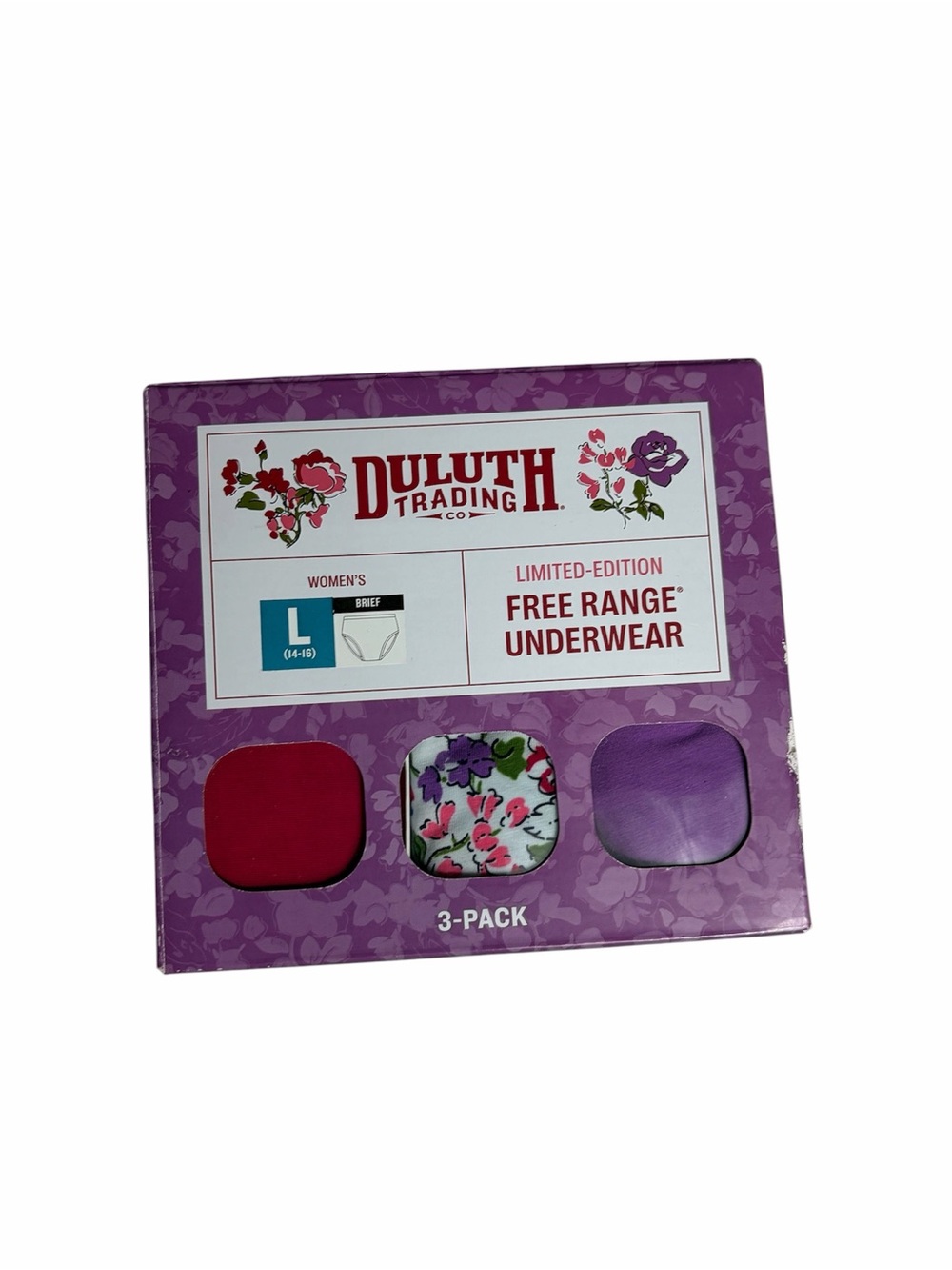 NWT Duluth trading co. Free range 3 pack of organic cotton briefs Size L (14-16)